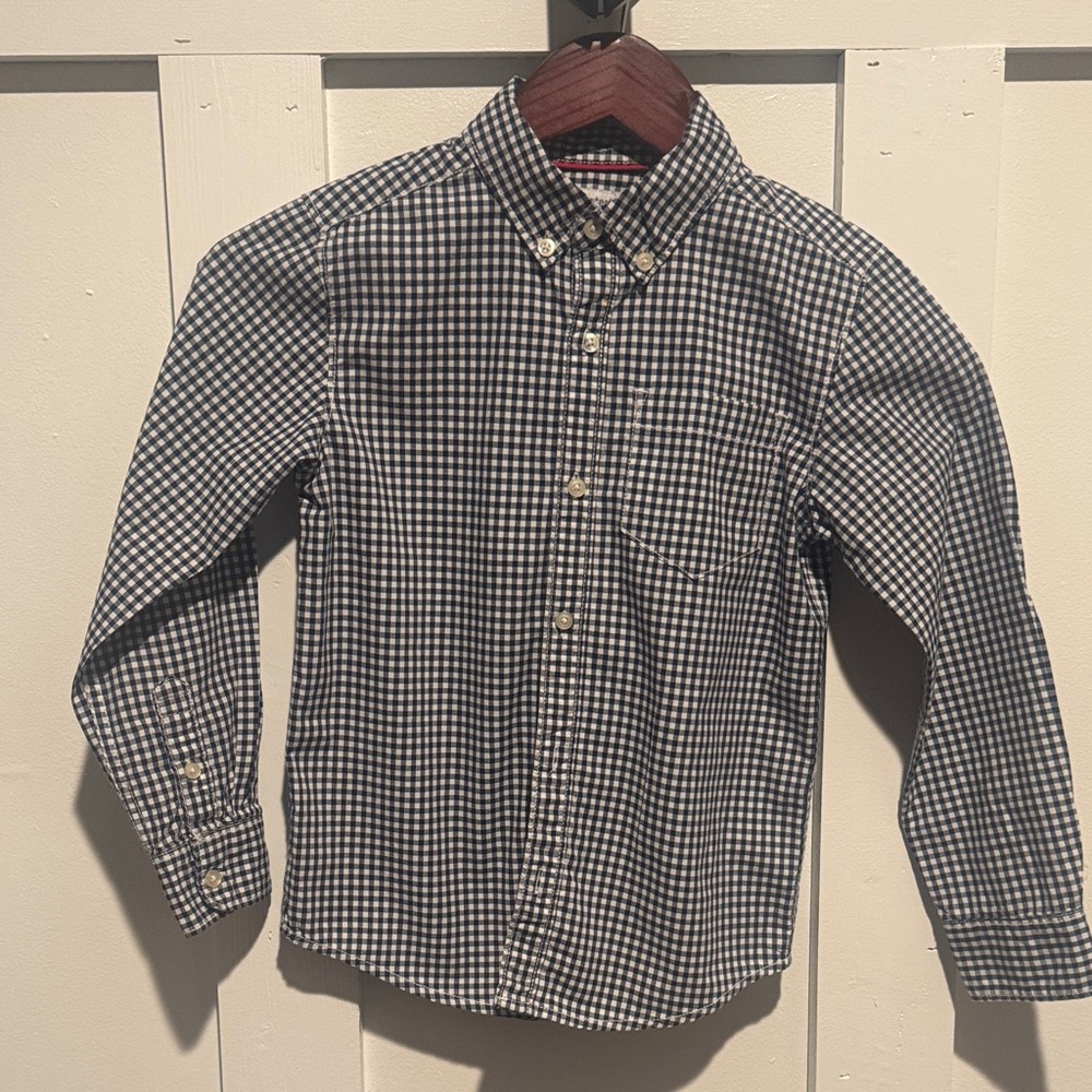 Carter's Black and White Checkered Button Down Shirt